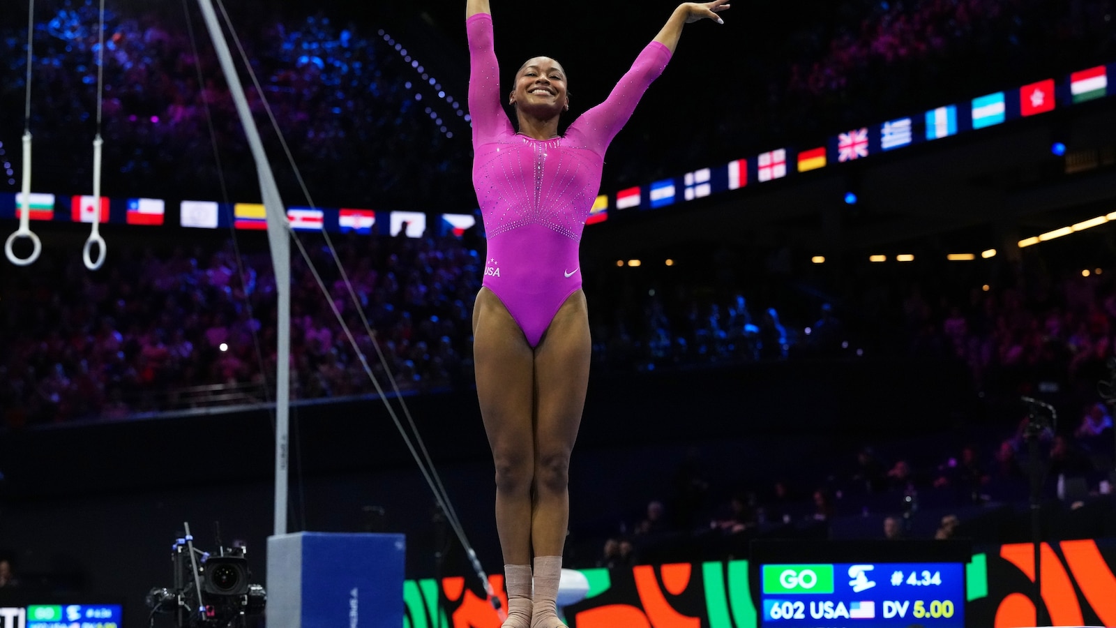 Newly minted all-around champ Skye Blakely adds two more medals at world gymnastics championships