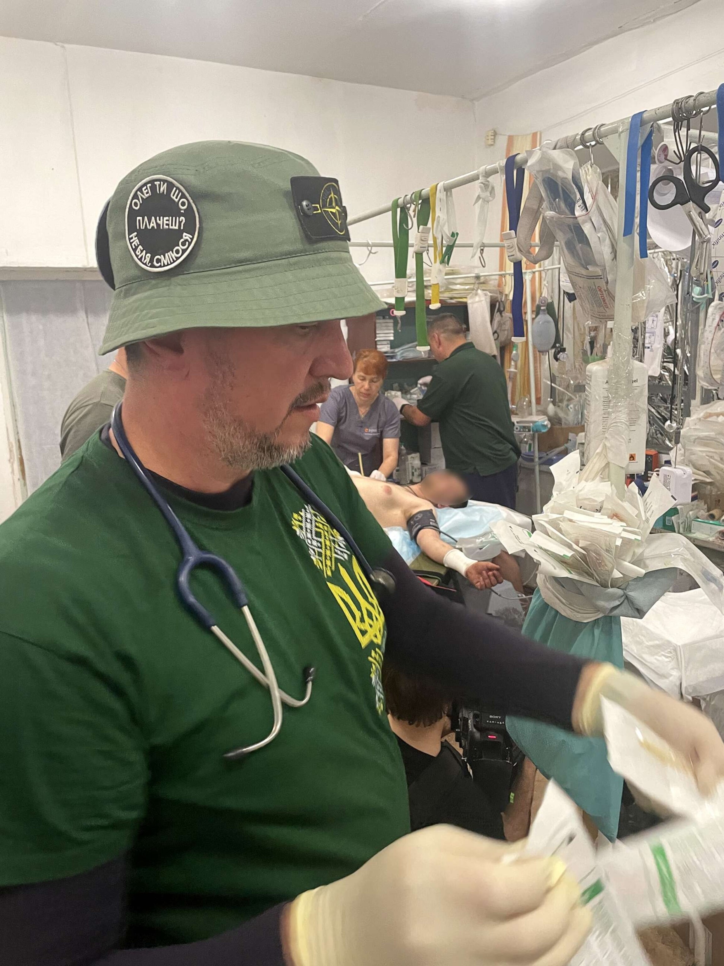 PHOTO: Dr Oleh Tokarchuk is shown at a military field hospital in eastern Ukraine, on May 18, 2023.