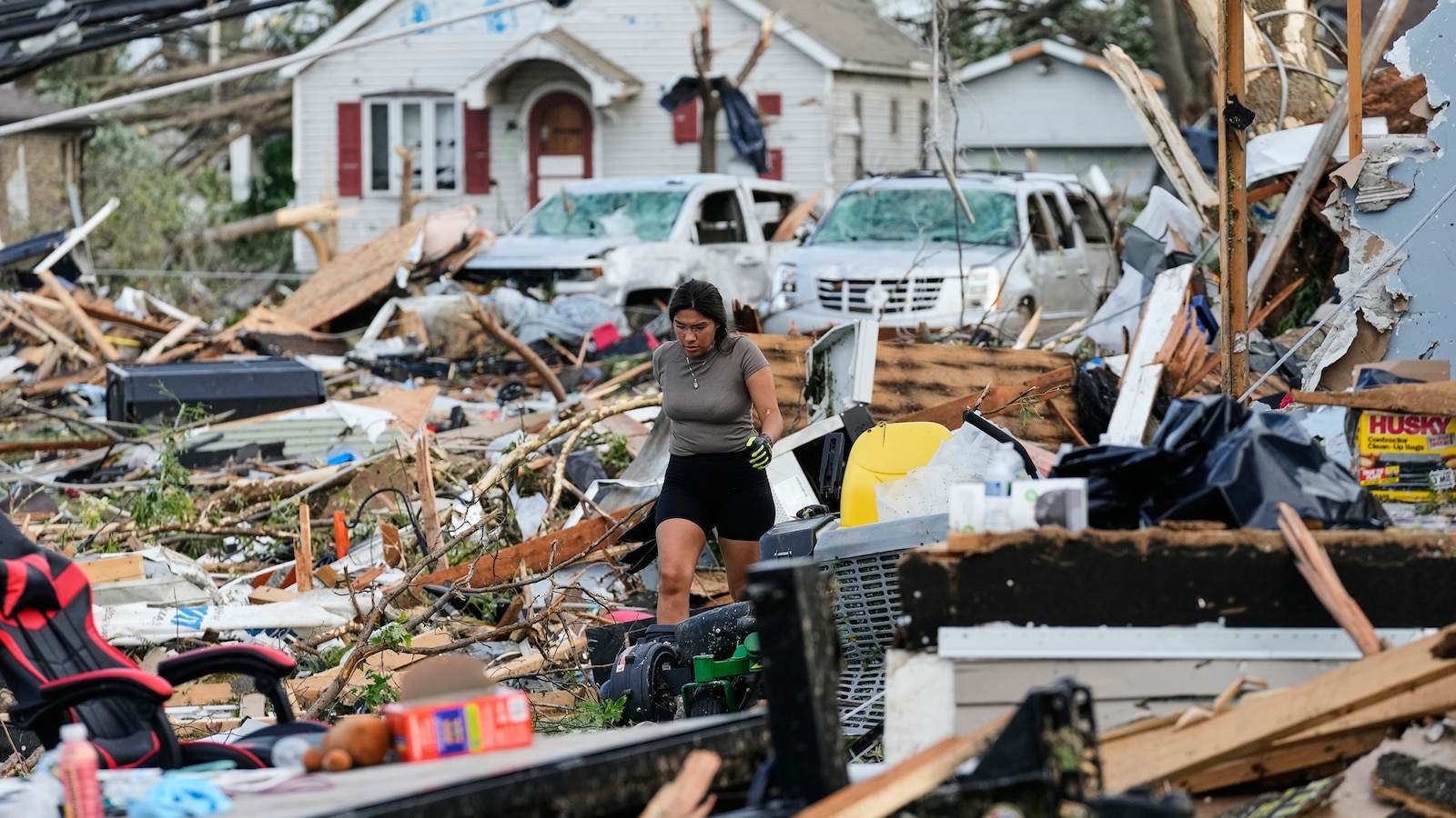 A destructive tornado ripped through parts of Wisconsin on Monday afternoon, with images from the affected area showing toppled trees and power lines and damage