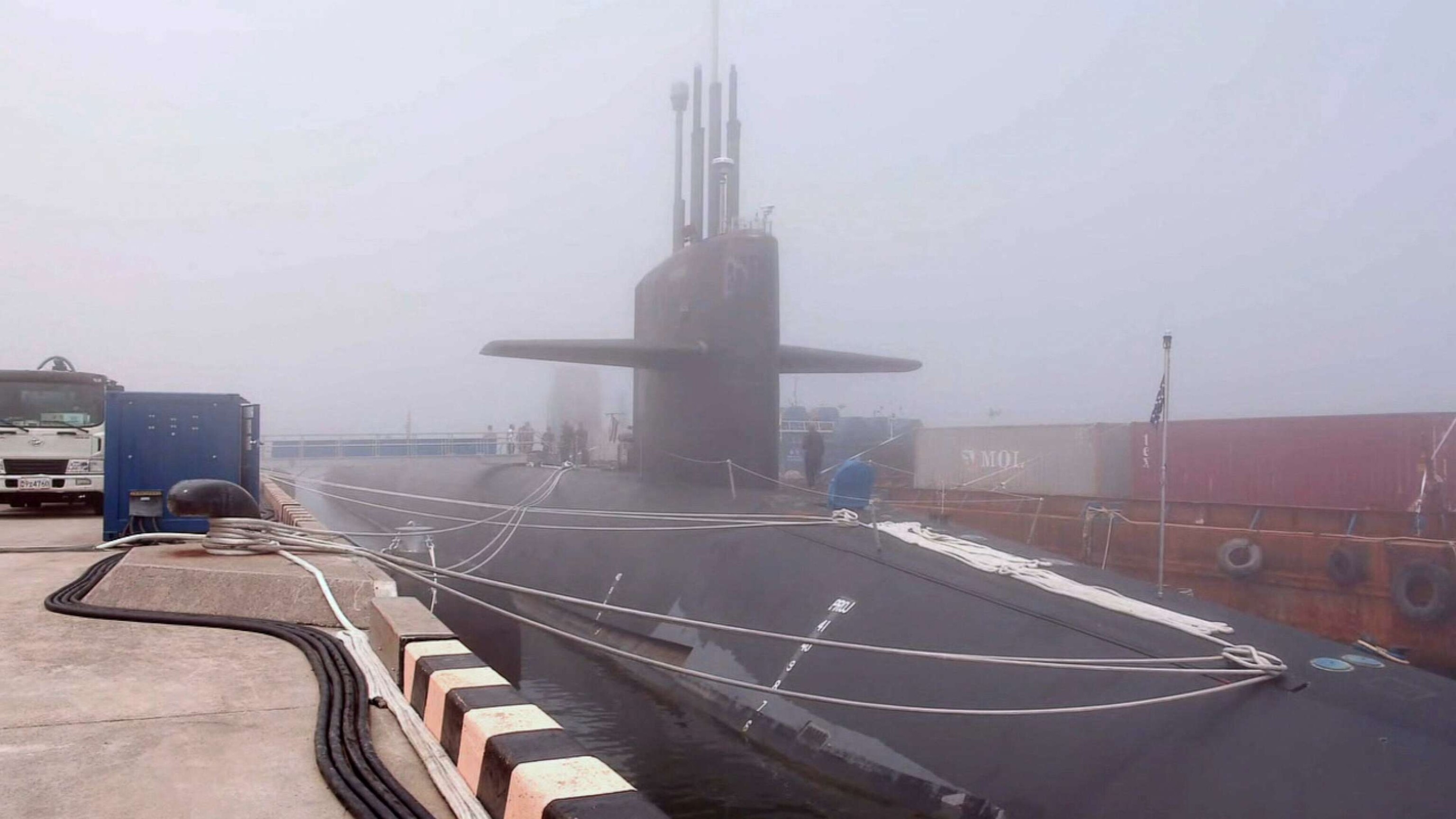 PHOTO: The USS Kentucky, a U.S. nuclear-armed submarine, anchored at the Busan Naval Base in Busan, South Korea, July 20, 2023.