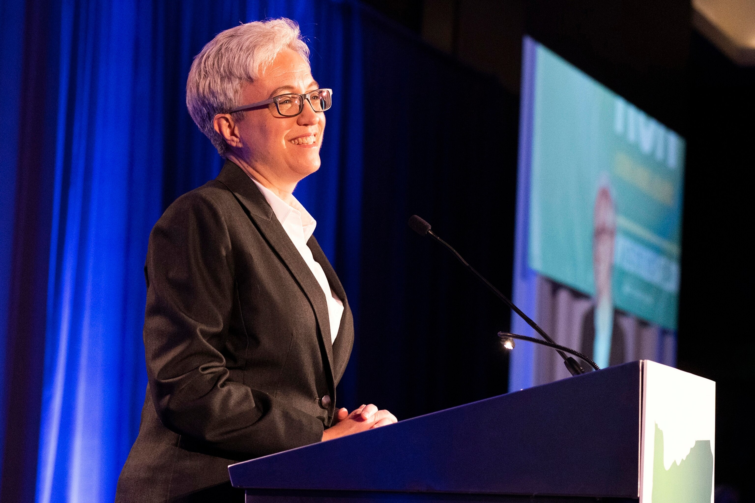 PHOTO: Tina Kotek, Oregon's Democratic gubernatorial candidate, greets supporters at the Democratic Party of Oregon's election party in Portland, Ore., Nov. 8, 2022. 