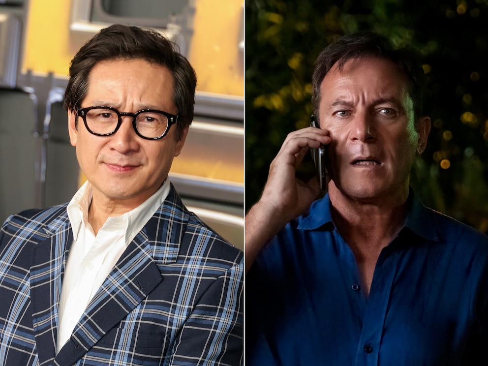 PHOTO: In this split image,  Ke Huy Quan attends the world premiere of Netflix's "The Electric State" at The Egyptian Theatre Hollywood on Feb. 24, 2025 in Los Angeles, and Jason Isaacs appears in this image from "The White Lotus."