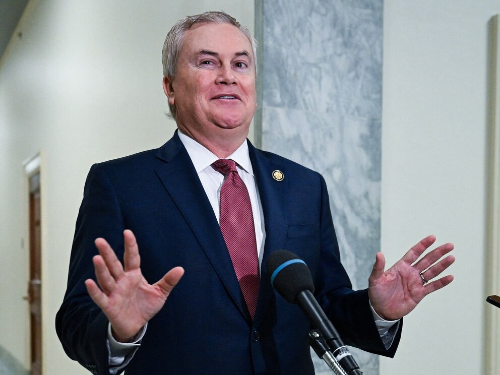 PHOTO: Chairman James Comer arrives for a House Oversight Committee deposition of Richard Kahn, former accountant to the late sex offender and financier Jeffrey Epstein and co-executor of the Epstein estate, on Capitol Hill in Washington, March 11, 2026.