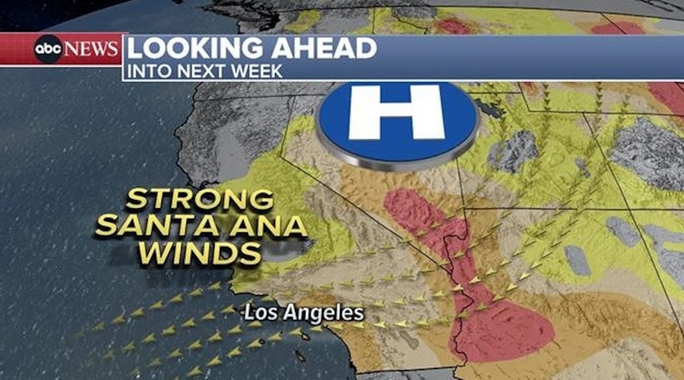 PHOTO: Santa Ana winds map