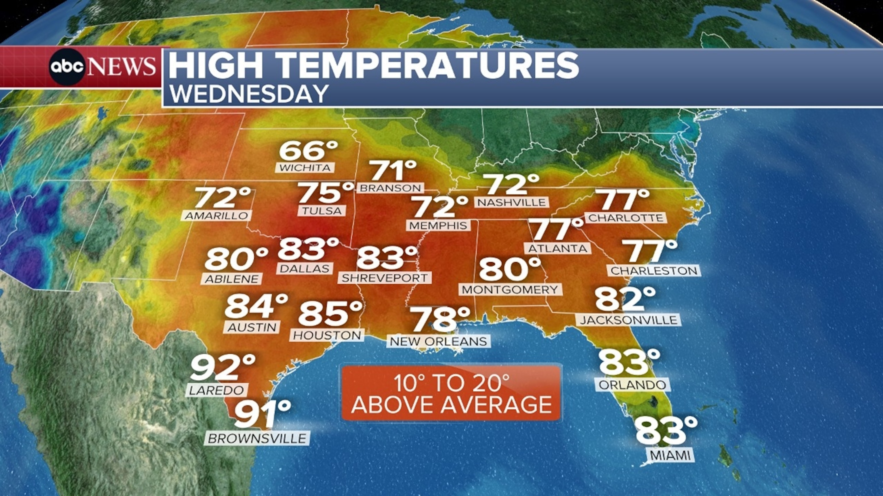 PHOTO: hot temps map