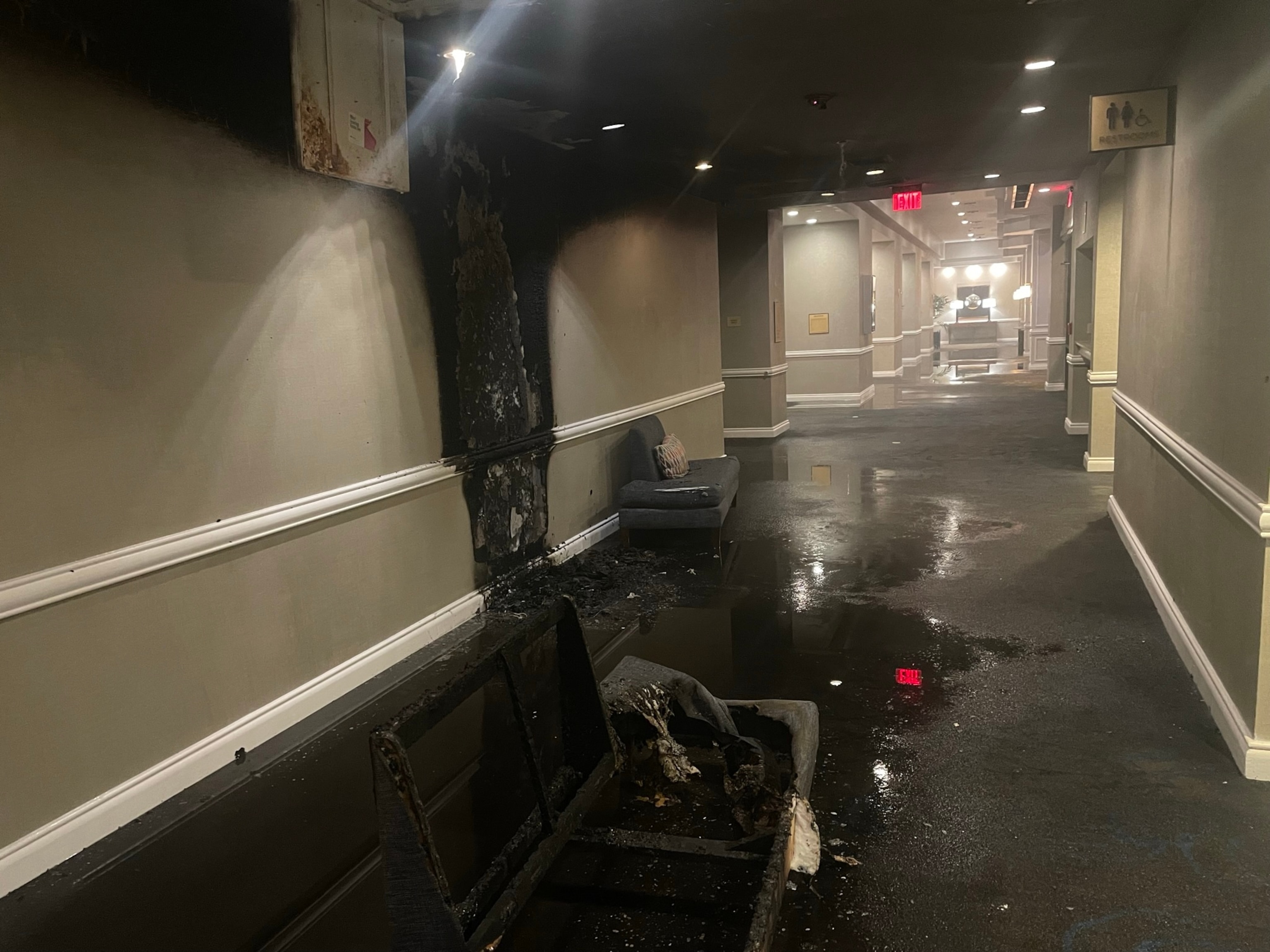 PHOTO: A 16-year-old girl has been arrested after setting a couch on fire at a hotel and causing guests to be evacuated early in the morning following a fight with her mother, police say.