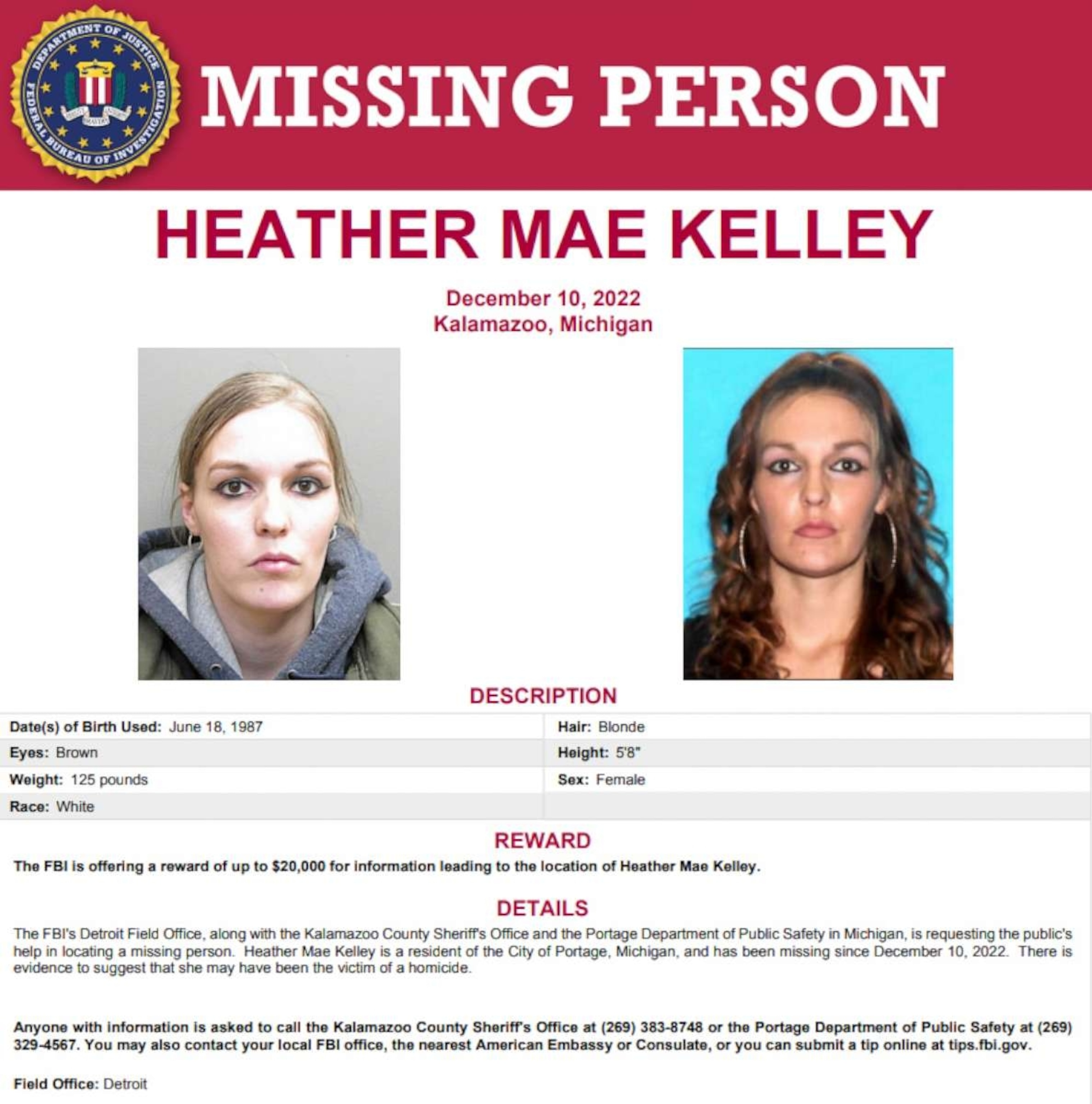 PHOTO: The FBI released a missing person poster for Heather Kelly.