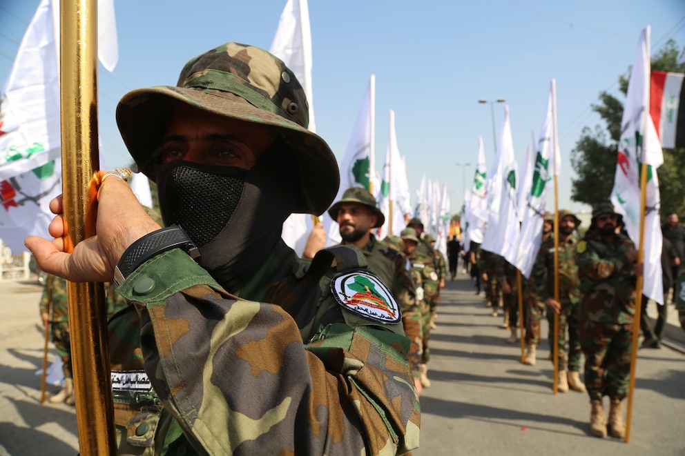 PHOTO: Iraqi Shiite militia groups organize a military parade as part of the 'World Quds Day' events in Baghdad, Iraq, March 28, 2025. 