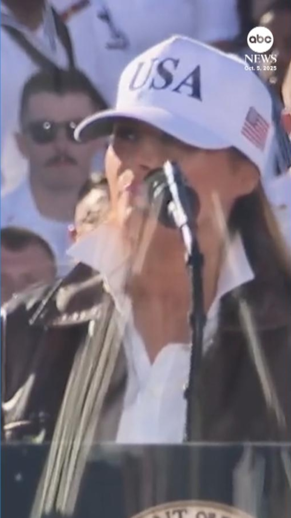 NextImg:Video Melania Trump greets sailors with 'hooyah' at Navy 250 event