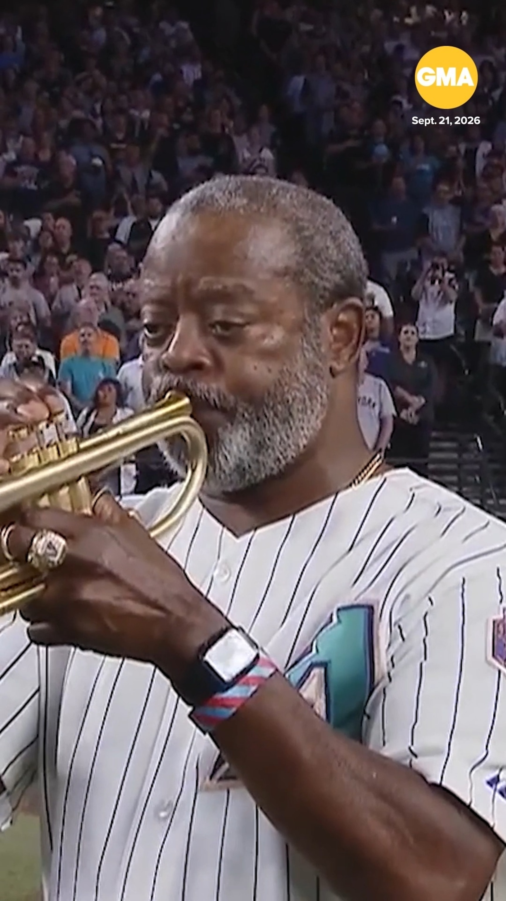Video Lucky trumpet player returns for 25th anniversary of World
