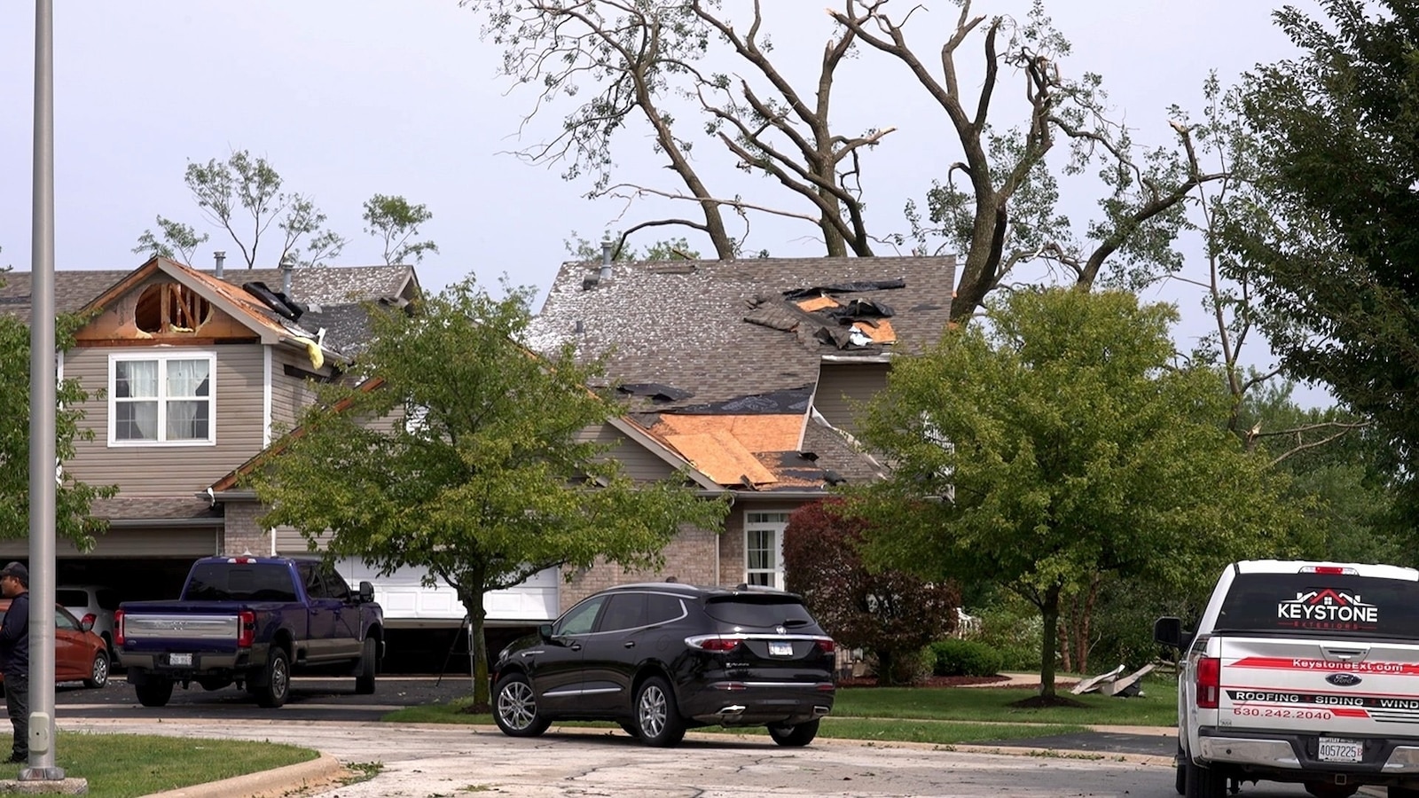 A 4-year-old boy was killed when a tree toppled on his home in Indiana on Tuesday amid an outbreak of severe weather that spawned at least five confirmed tornad