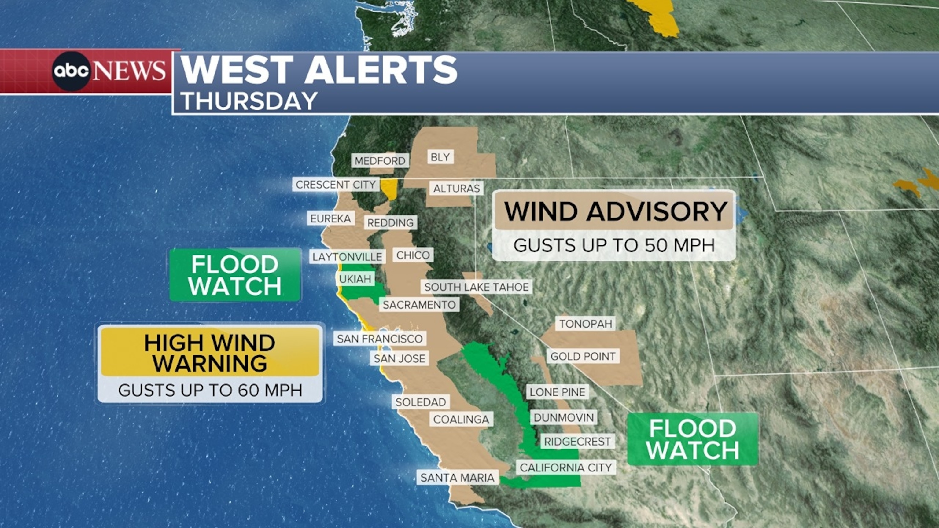 PHOTO: west alerts weather map