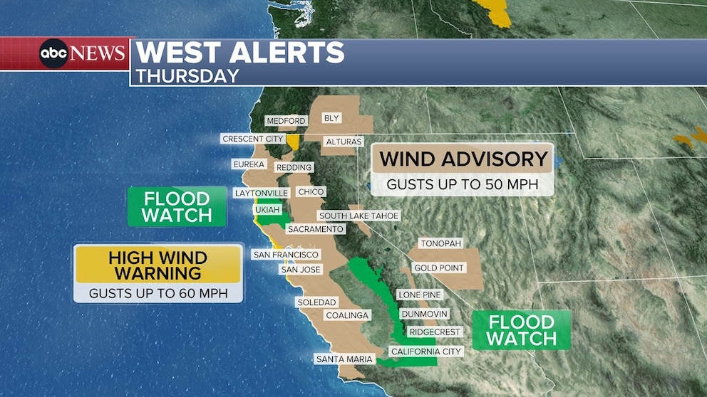PHOTO: west alerts weather map