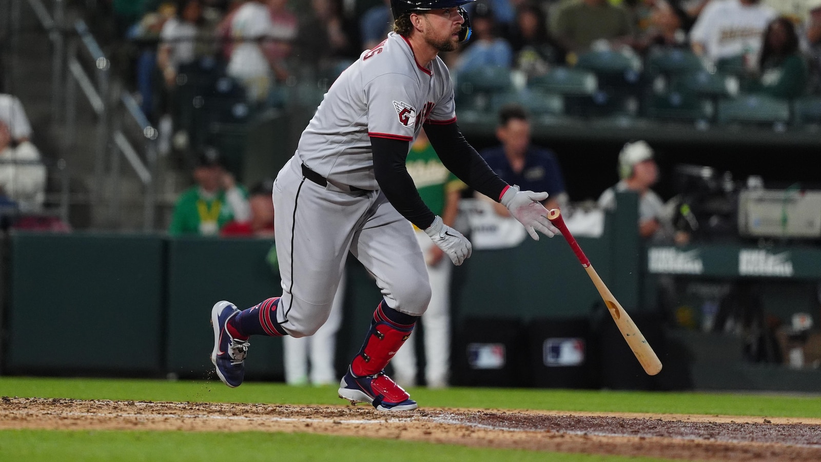Hoskins and DeLauter power the Guardians past the Athletics 8-5