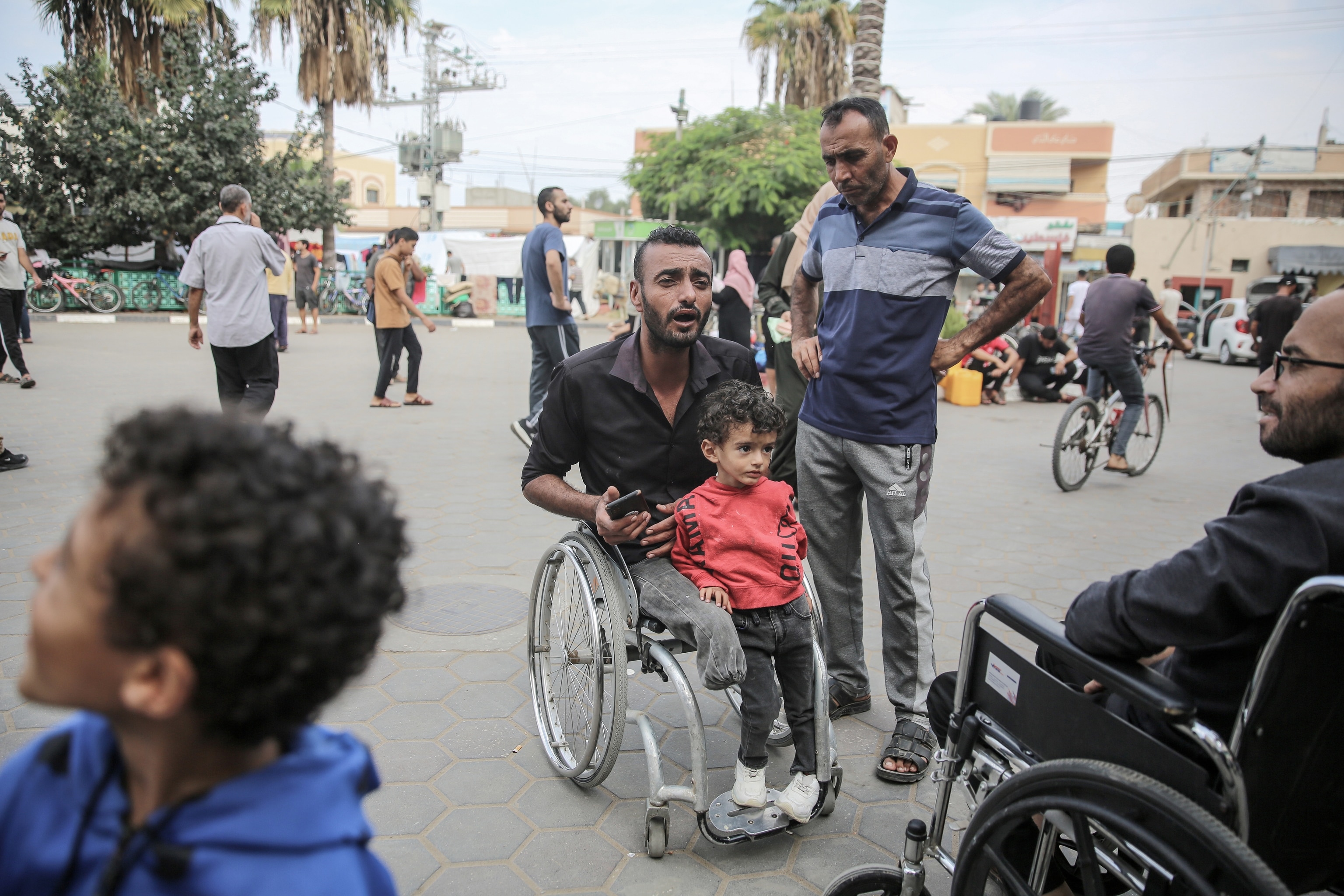 PHOTO: Osama Abu Safar is a Palestinian activist and journalist, who is also a wheelchair user struggling with the new reality of his life after he and his family were displaced by the conflict in Gaza.