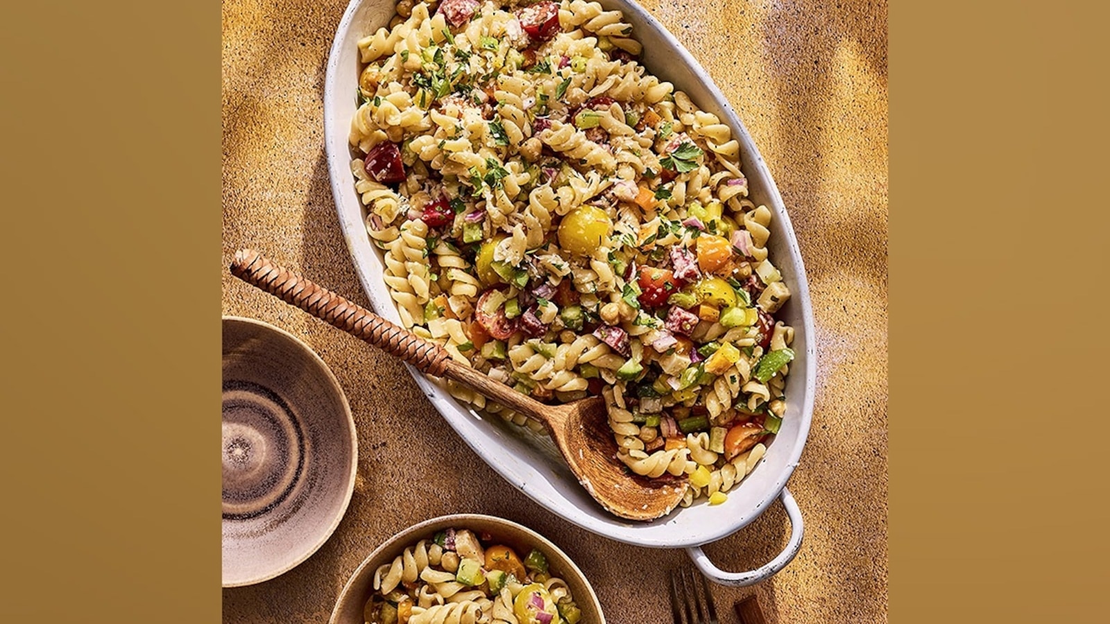 A bowl of Erin O'Brien's "Best Ever Pasta Salad" from her new cookbook.