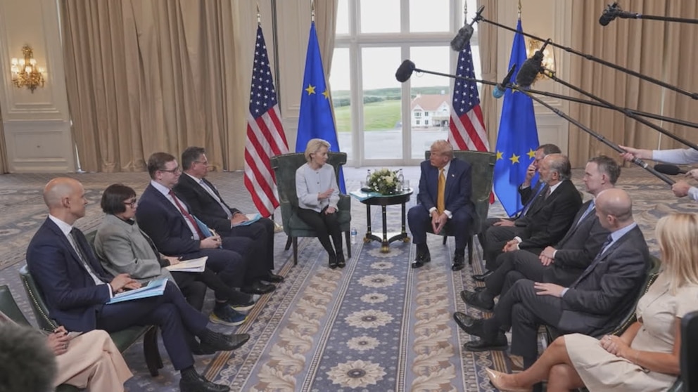 Video Trump announces trade deal with EU - ABC News