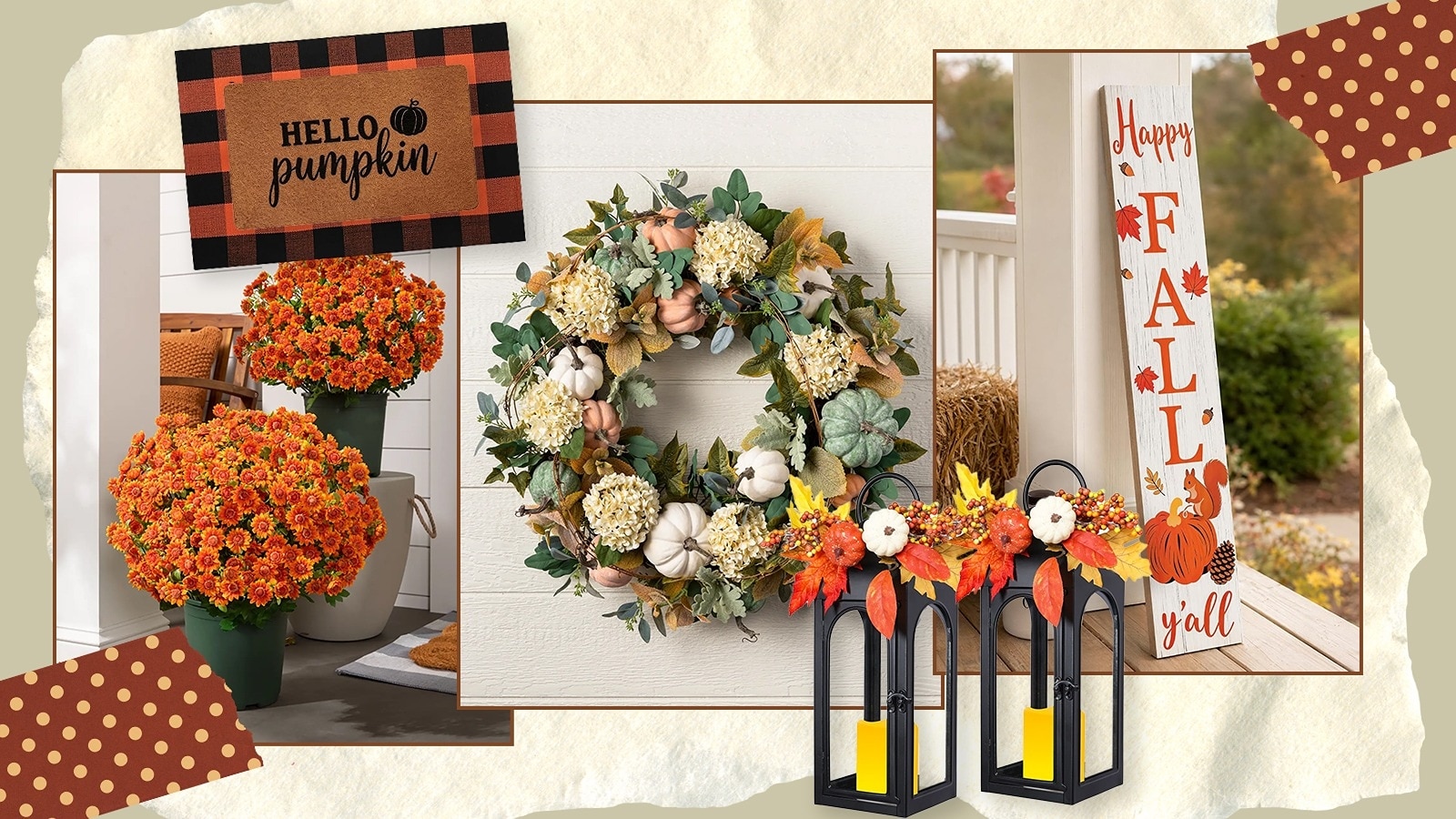Shop outdoor and porch decor for fall.