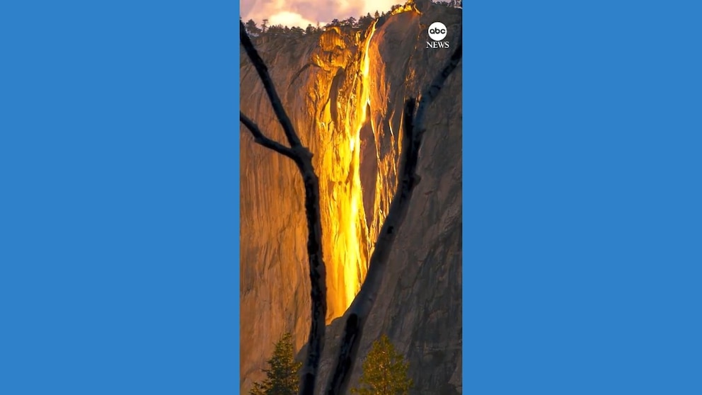 Video Sun creates 'firefall' on Yosemite's Horsetail Fall ABC News Video Sun creates 'firefall' on Yosemite's Horsetail Fall ABC News