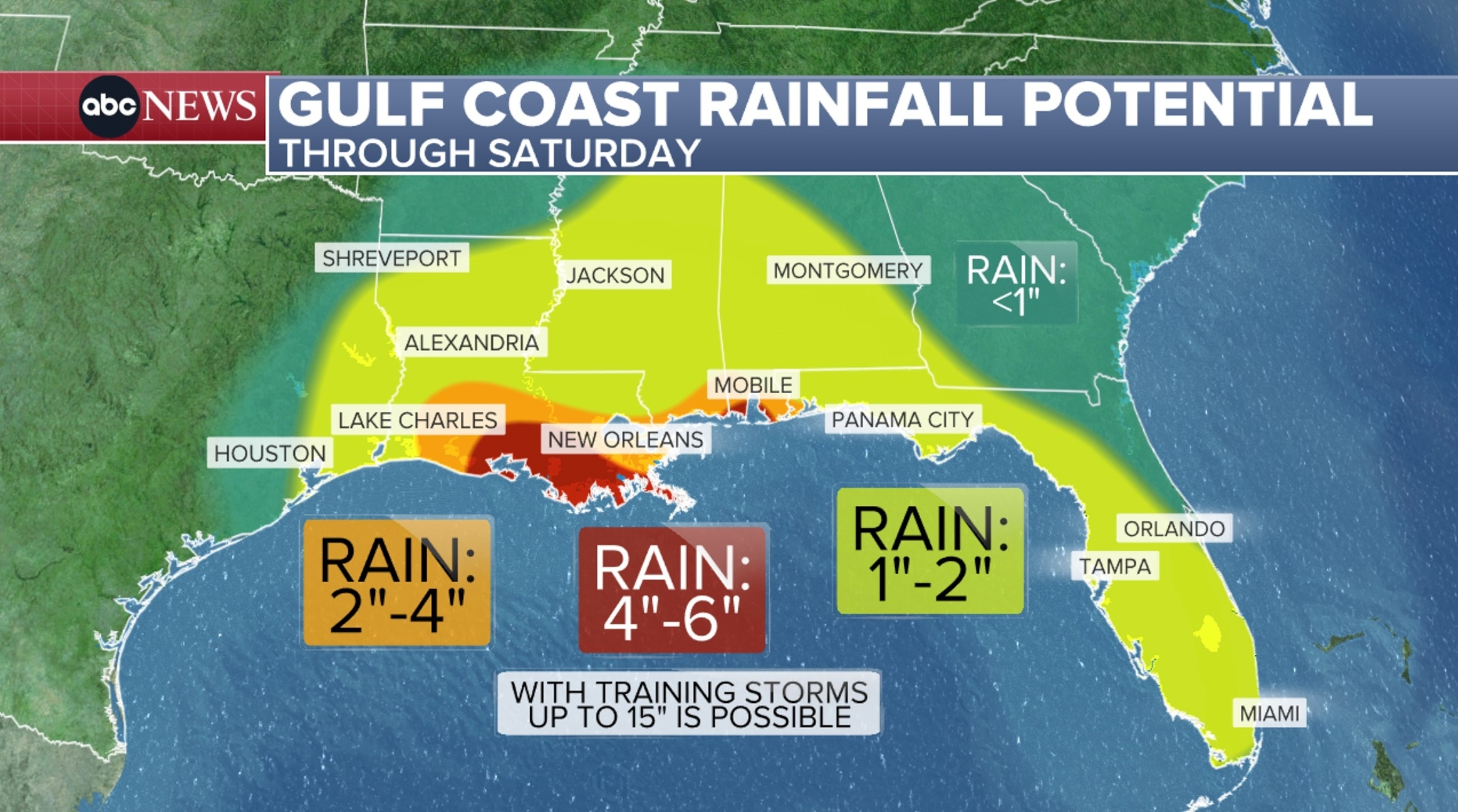 Photo: Rain map of the Gulf Coast