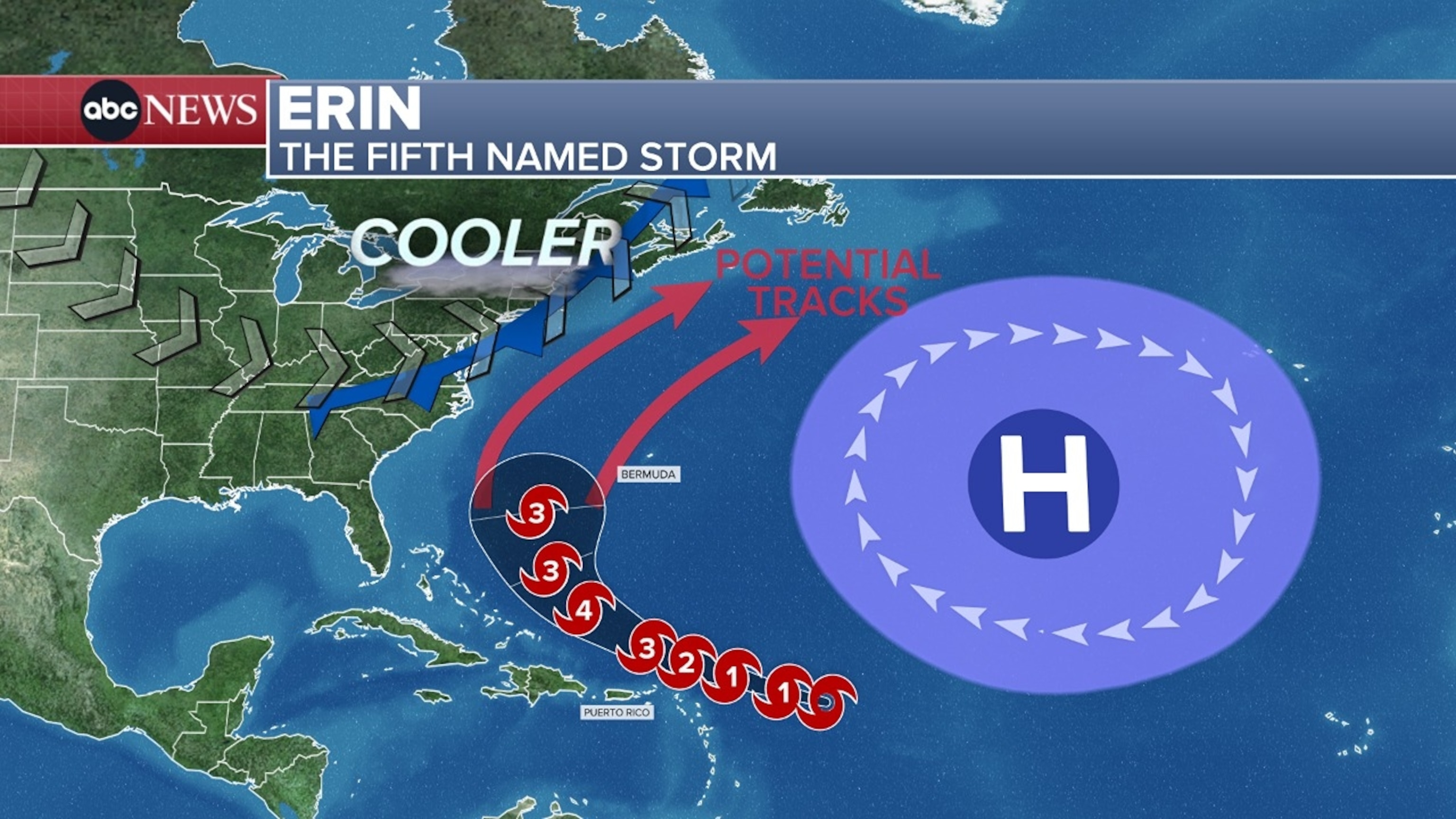 PHOTO: Erin the fifth named storm map