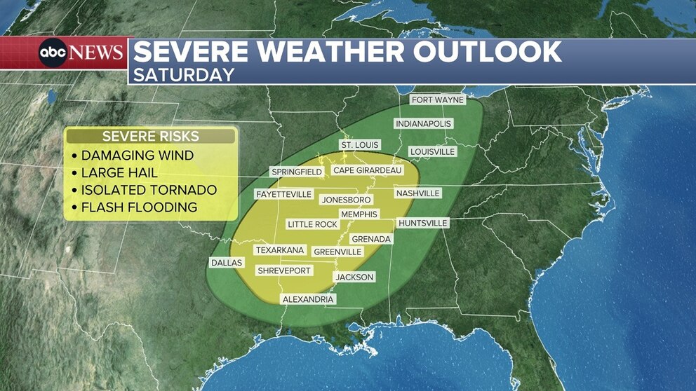 Severe storms producing tornadoes, hail possible this weekend from ...
