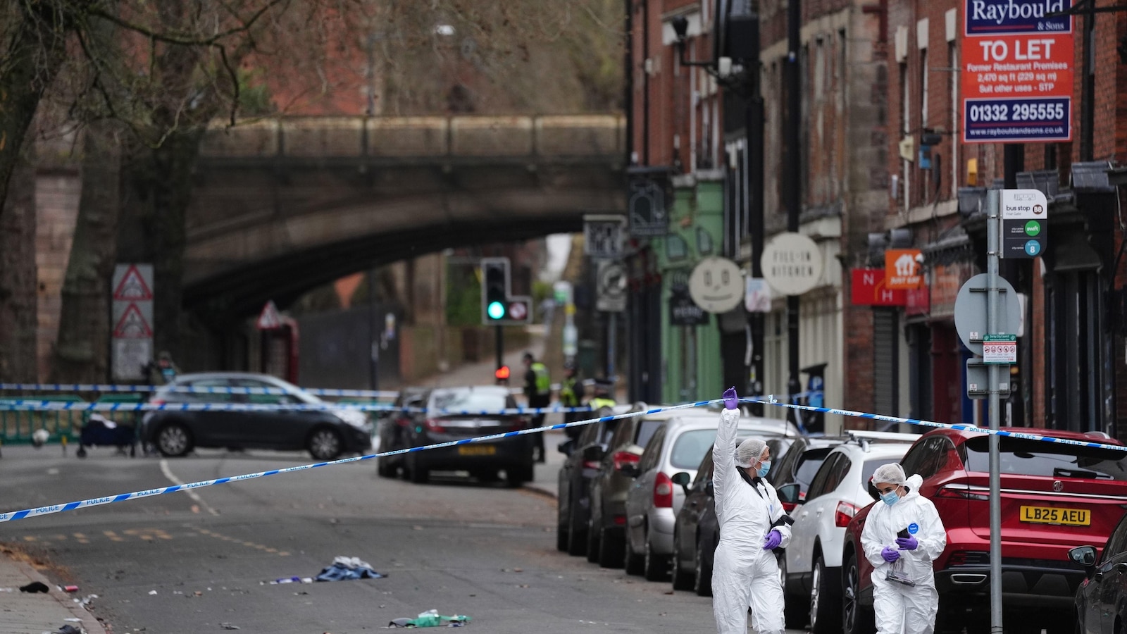 UK police arrest a man after a car hits pedestrians in the English city of Derby, injuring 7