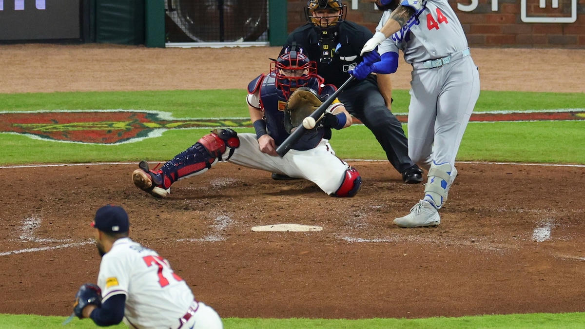 Andy Pages hitting a clutch single in the Dodgers Braves series results clincher