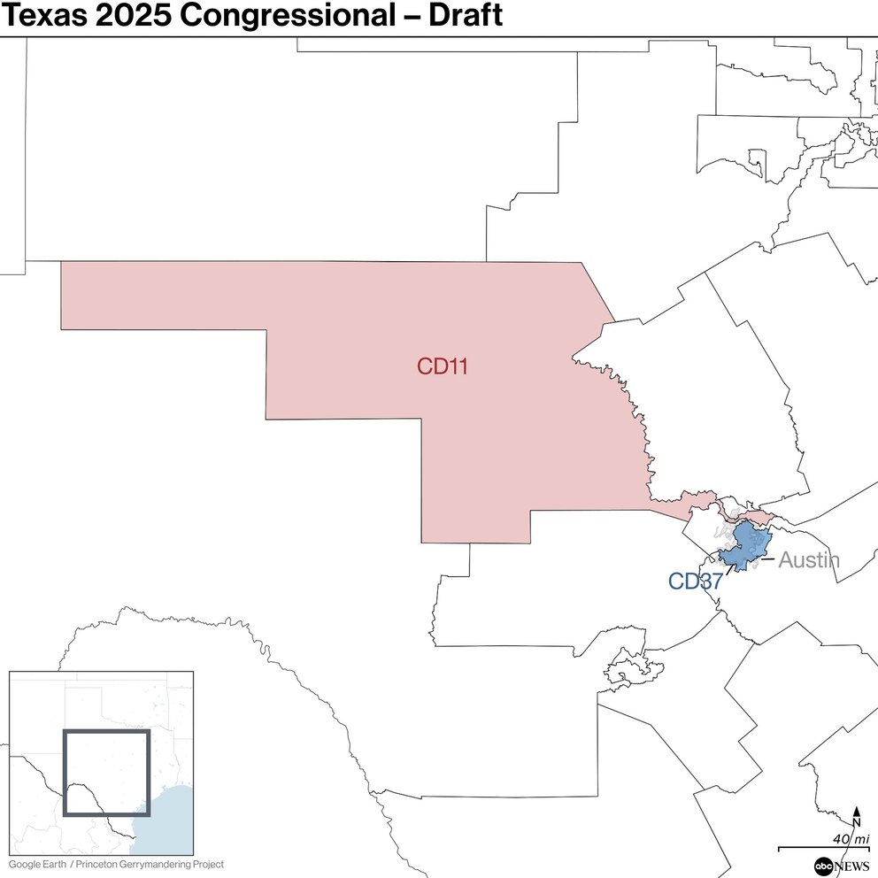 PHOTO: Texas 2021 Congressional map in Austin area