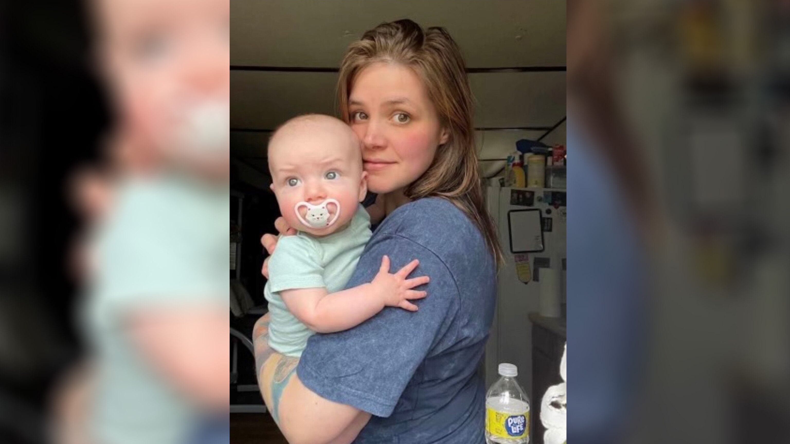 PHOTO: Folichia Mitchell holds her daughter Kennedy prior to the infant's hospitalization.