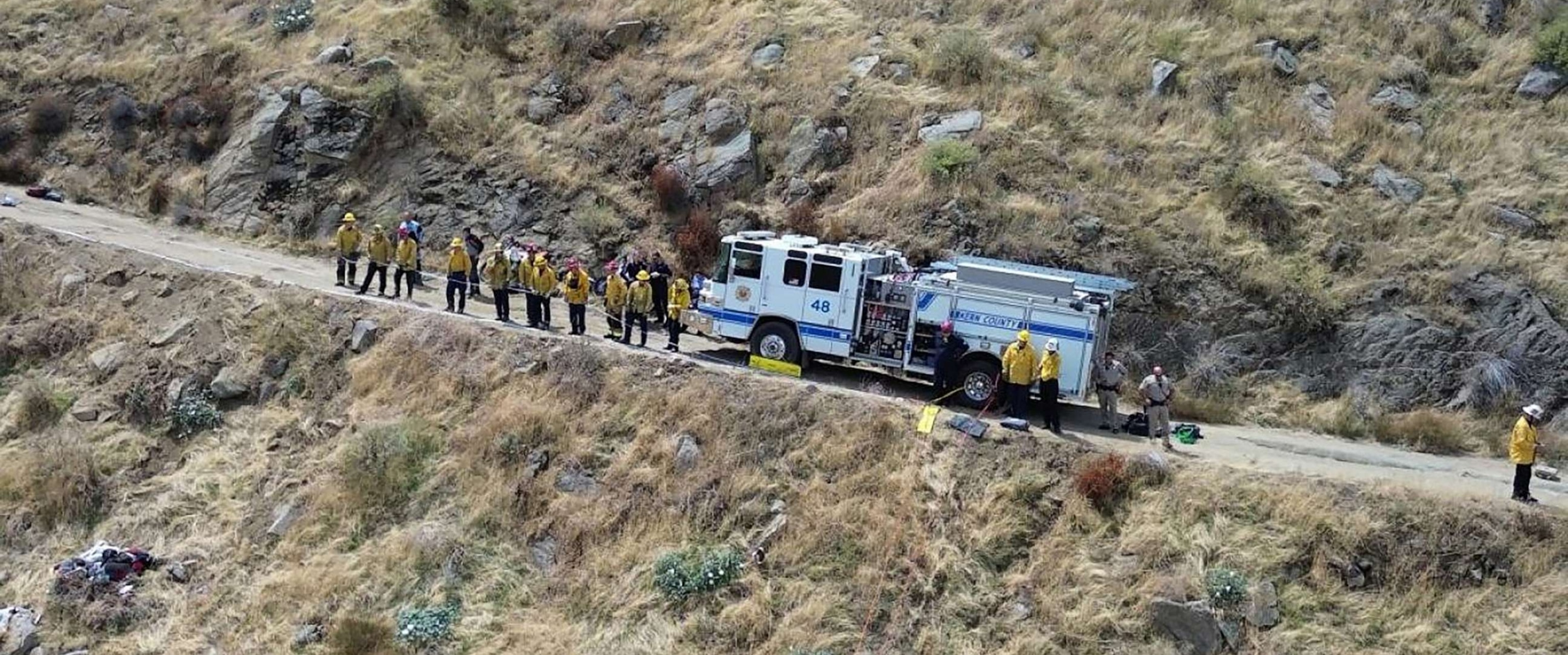 PHOTO: Kern County Fire Department rescued a person from a pickup truck that was found in the bottom of a 100-foot ravine between the communities of Arvin and Stallion Springs, Calif., Sept. 2, 2023.