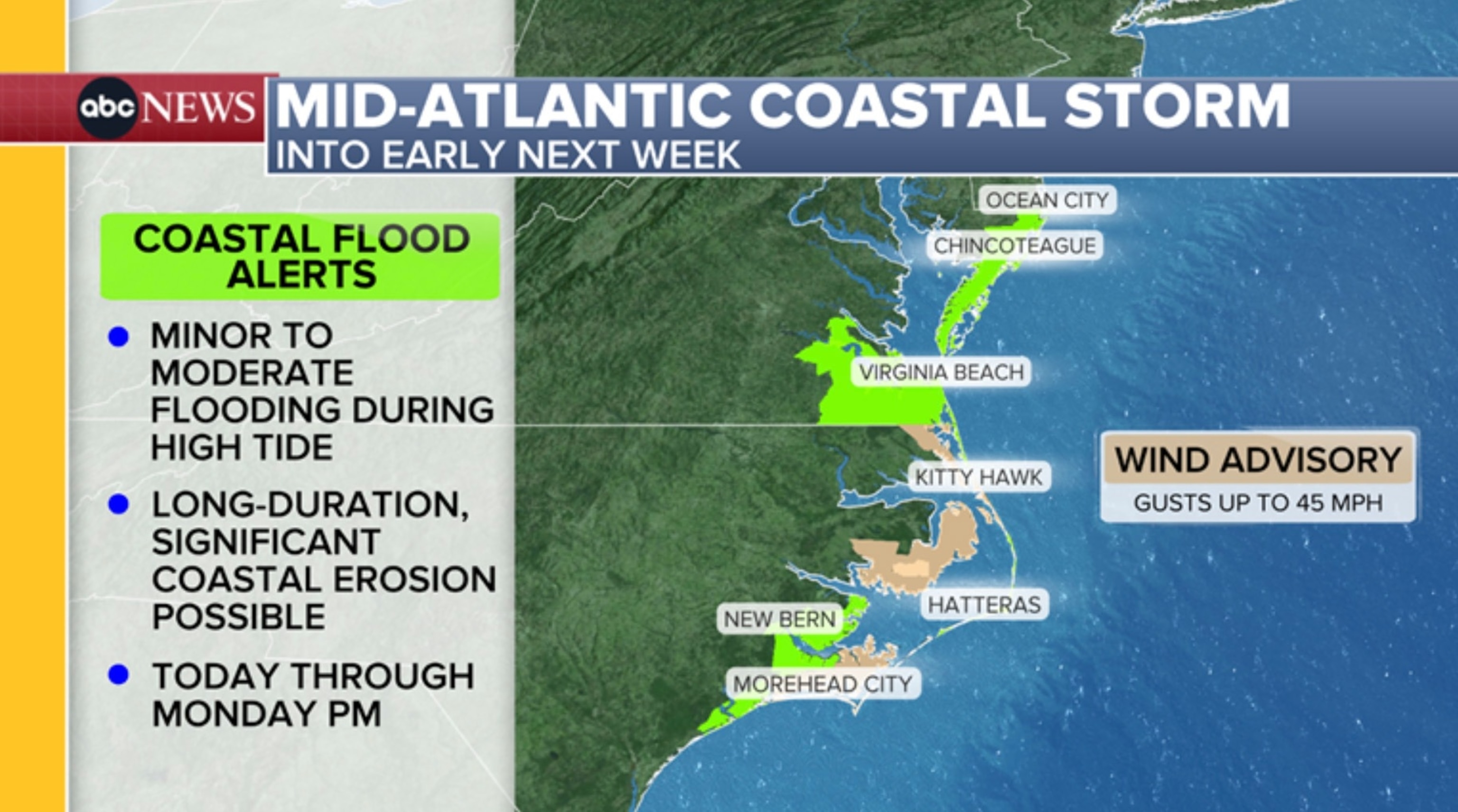 PHOTO: Mid-Atlantic coastal storm map