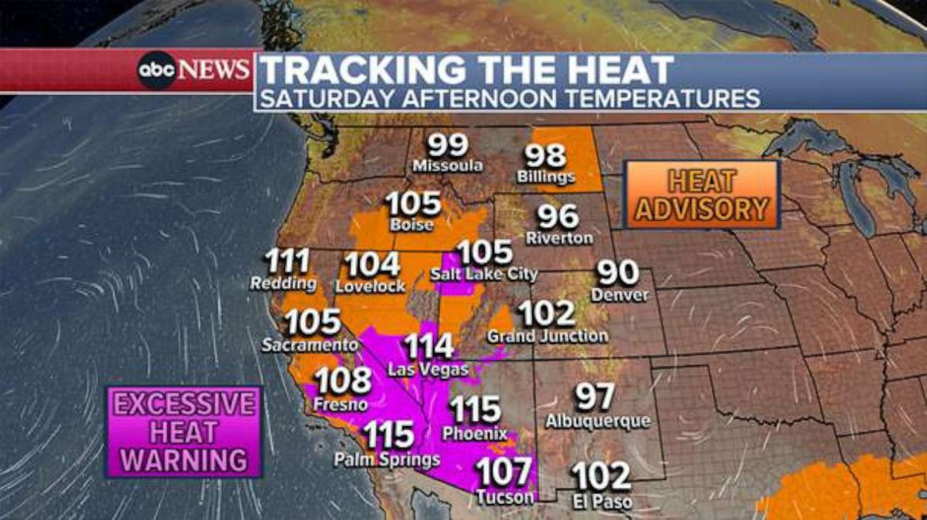 PHOTO: tracking the heat weather graphic