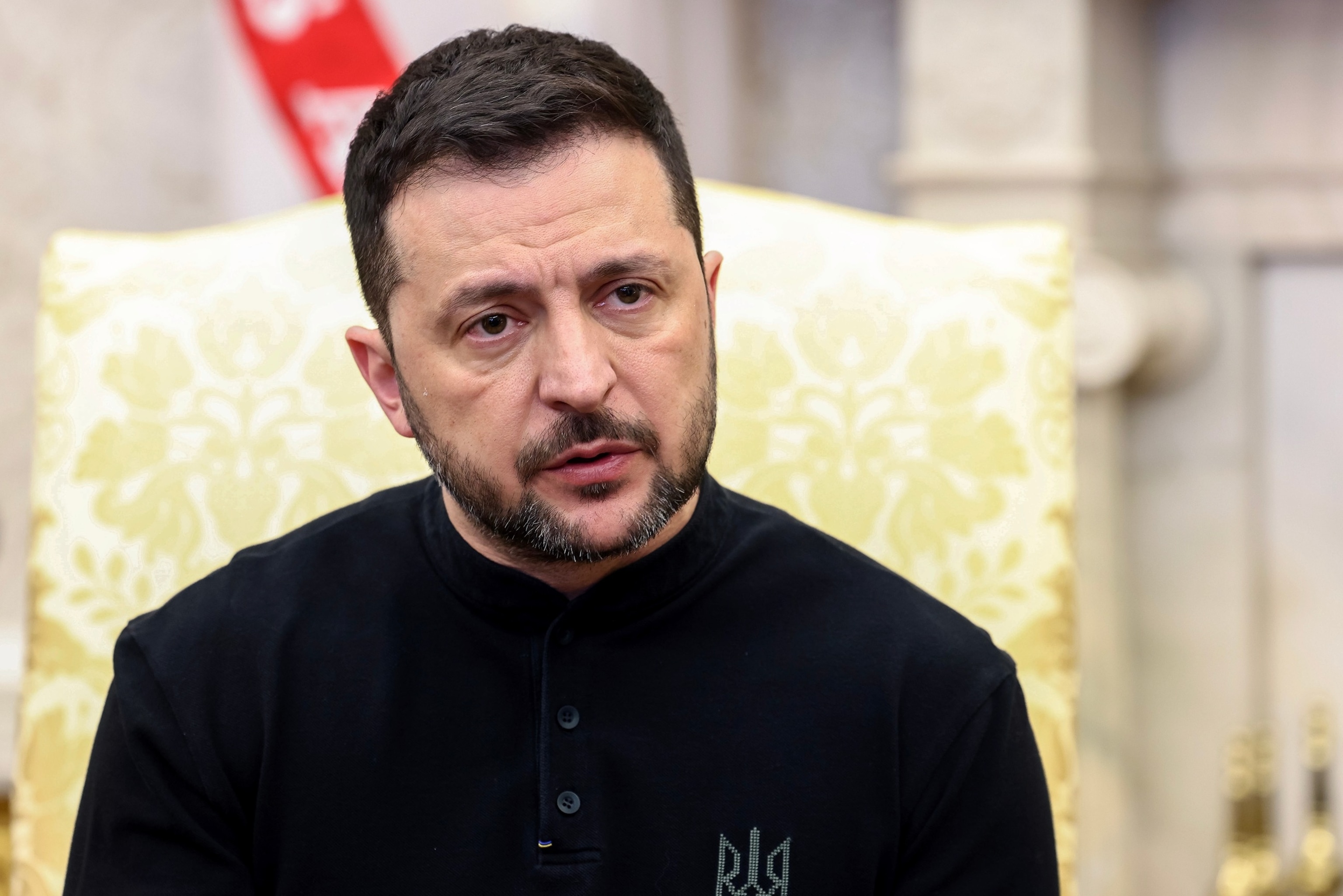 PHOTO: Volodymyr Zelenskyy, Ukraine's president, during a meeting with President Donald Trump, not pictured, in the Oval Office of the White House in Washington, DC,  Feb. 28, 2025.