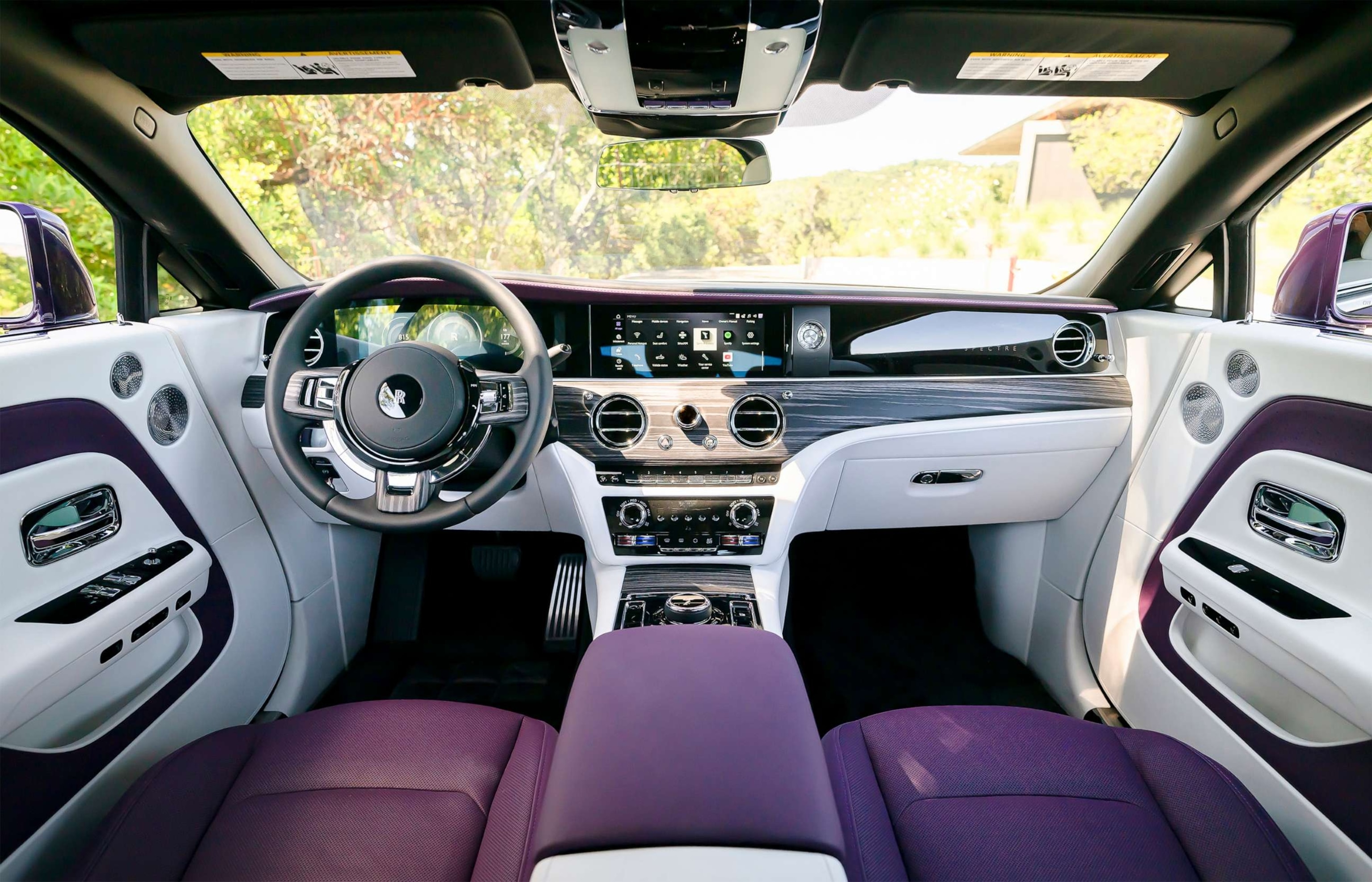 PHOTO: The obsidian ayous veneer in the Spectre EV is made from wood scraps that would normally be discarded in the production process.