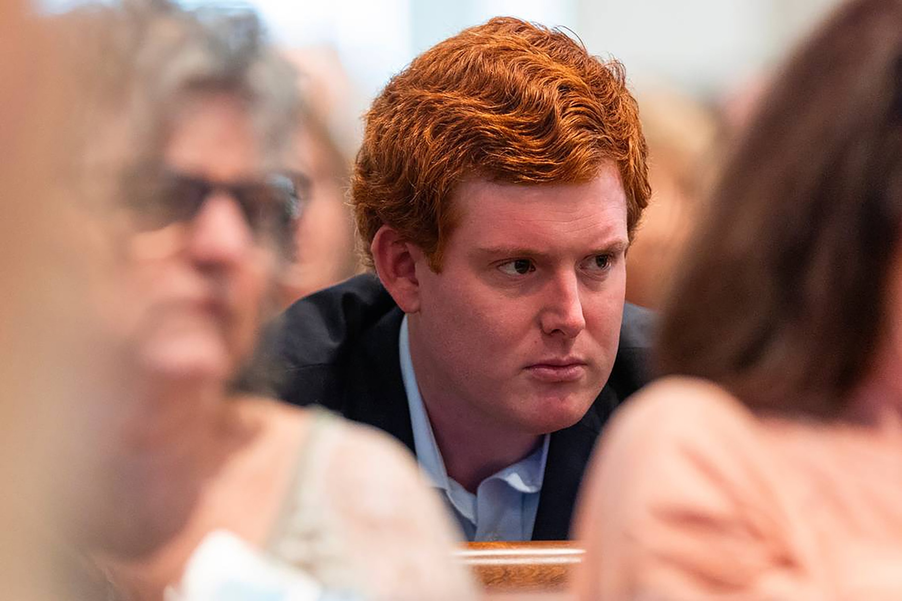 PHOTO: Buster Murdaugh listens during his father Alex Murdaugh's murder trial at the Colleton County Courthouse in Walterboro, S.C., Feb. 16, 2023. 
