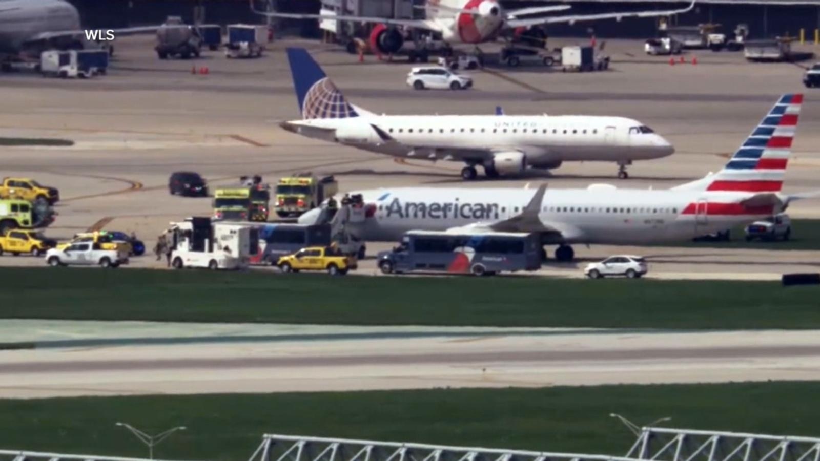 An American Airlines flight bound for Charlotte was delayed after the aircraft experienced a tire issue while taxiing for departure at Chicago's O'Hare Internat