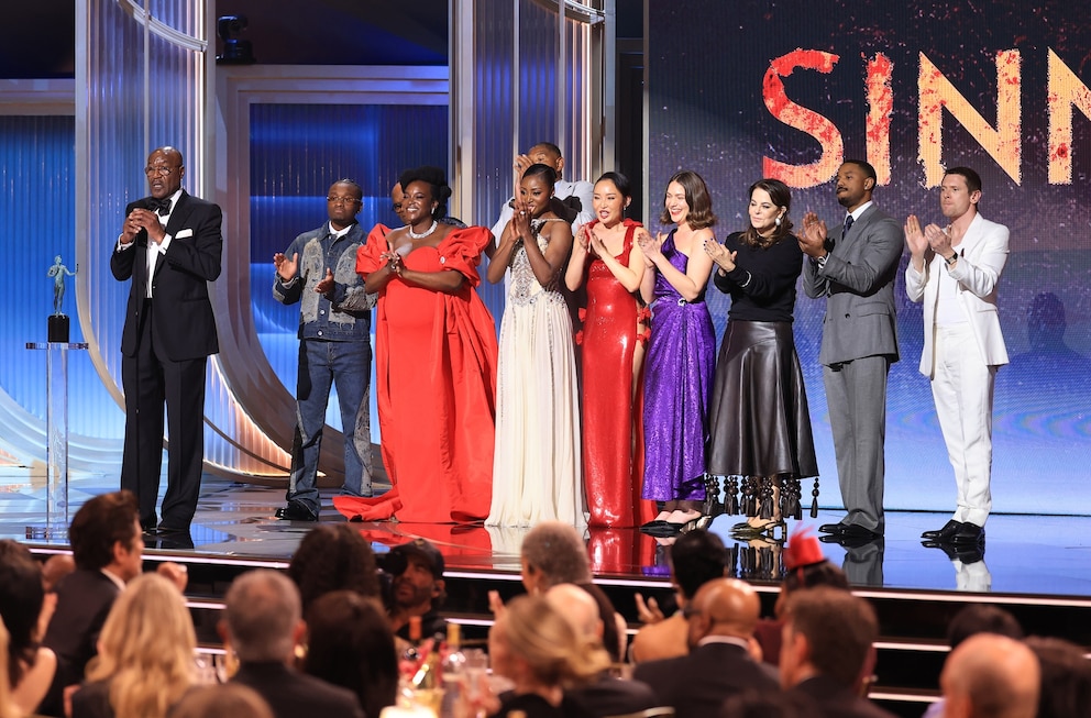 PHOTO: Outstanding Performance by a Cast in a Motion Picture Award for "Sinners" onstage during the 32nd Annual Actor Awards at Shrine Auditorium and Expo Hall on March 01, 2026 in Los Angeles, California.