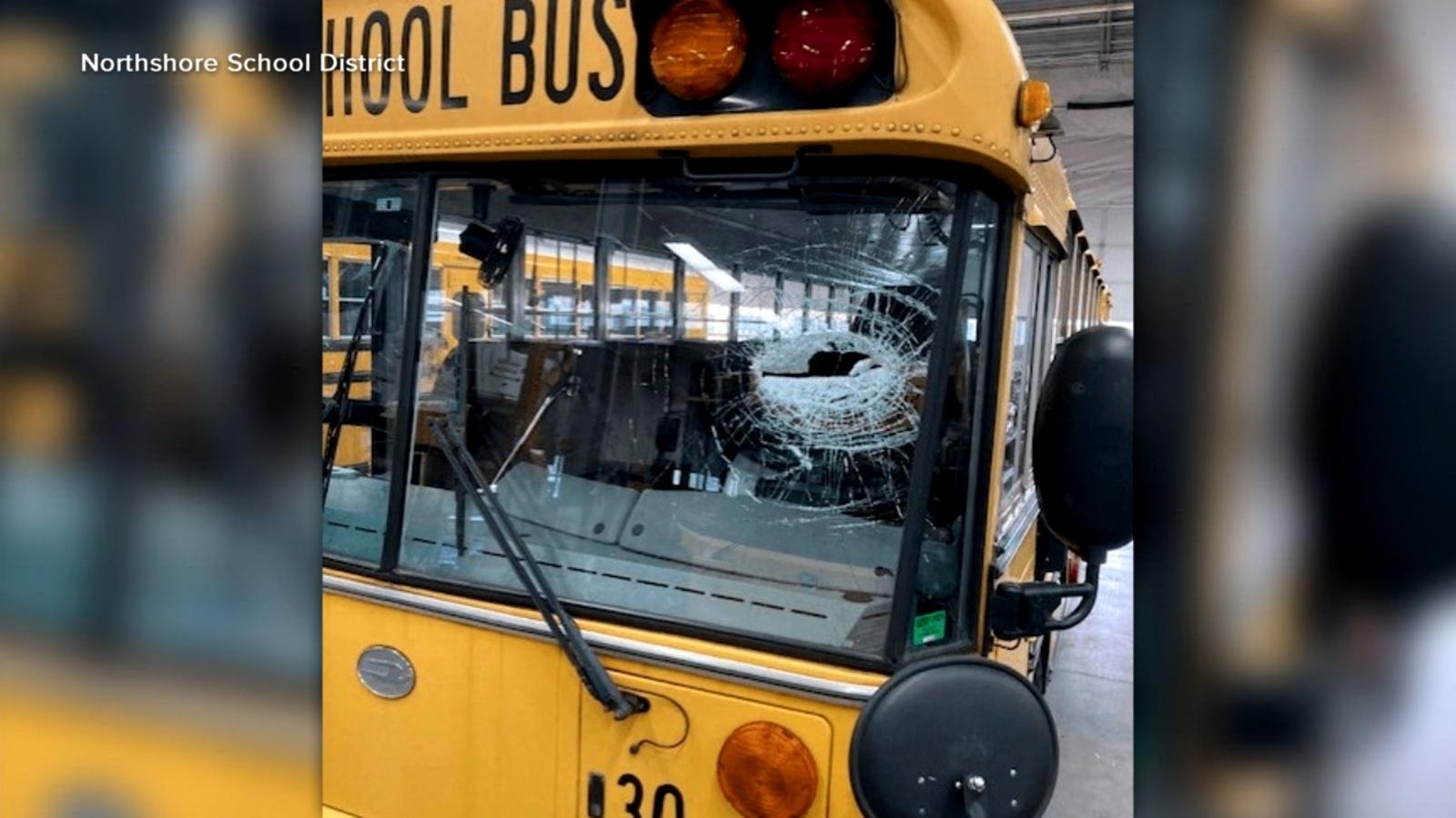 School bus driver keeps calm after being hit with flying metal