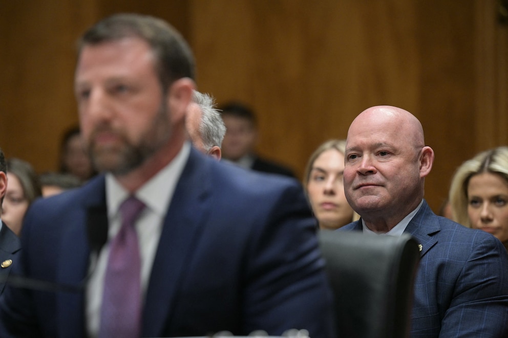PHOTO: Sen. Markwayne Mullin testifies during a Senate Committee on Homeland Security and Governmental Affairs confirmation hearing on Capitol Hill in Washington, DC, on March 18, 2026.