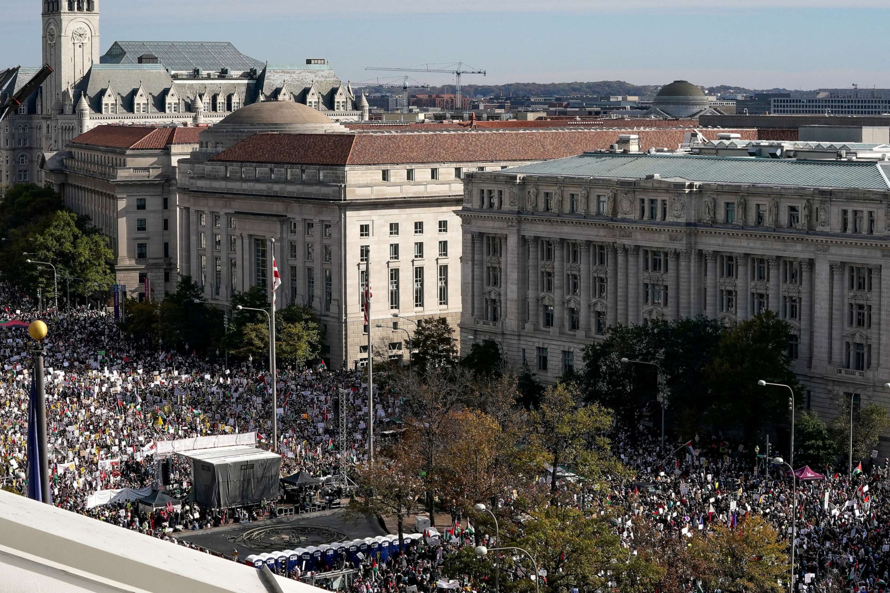 PHOTO: Demonstrators rally in support of Palestinians amid the ongoing conflict between Israel and Hamas, at Freedom Plaza in Washington, D.C., on Nov. 4, 2023.