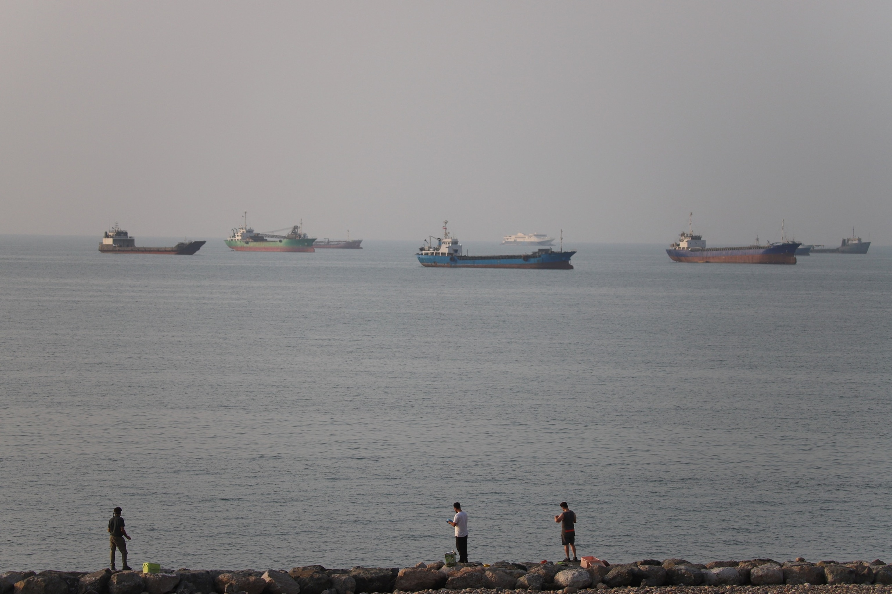 PHOTO: Vessels in the Strait of Hormuz near the beach of Bandar Abbas