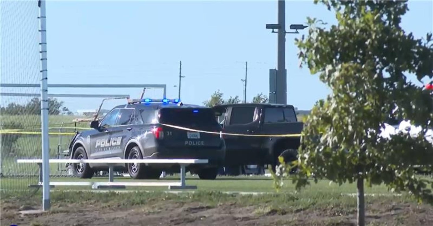 Truck strikes soccer game