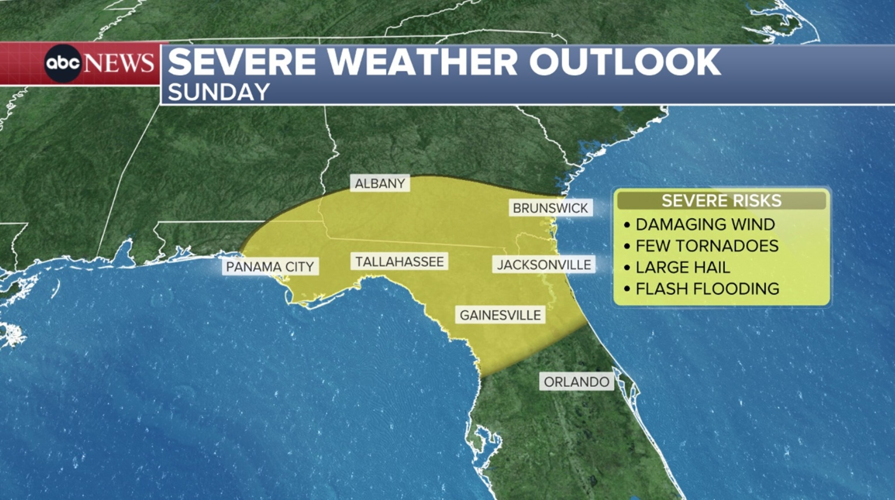 PHOTO: severe weather outlook map - Sunday