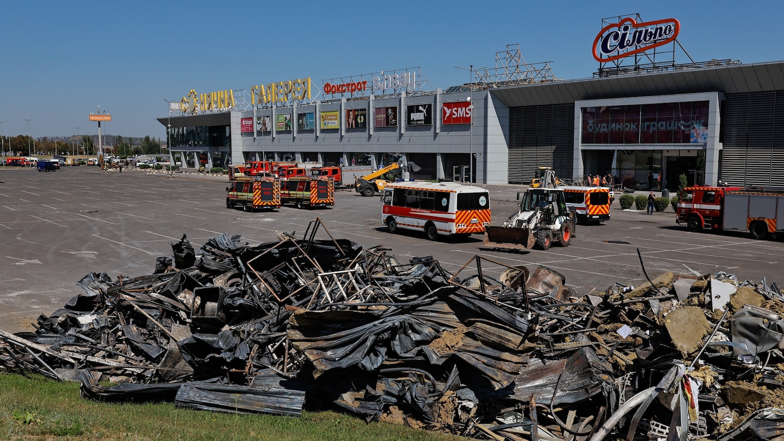 At least 16 people have been killed and 130 others injured, including at least 23 children, following a Russian drone strike on a shopping mall in the Ukrainian