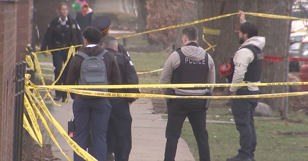 PHOTO: 3 teens shot, 1 fatally, in apparent targeted attack near their Chicago high school, Nicholas Senn High School, Feb. 1, 2024.