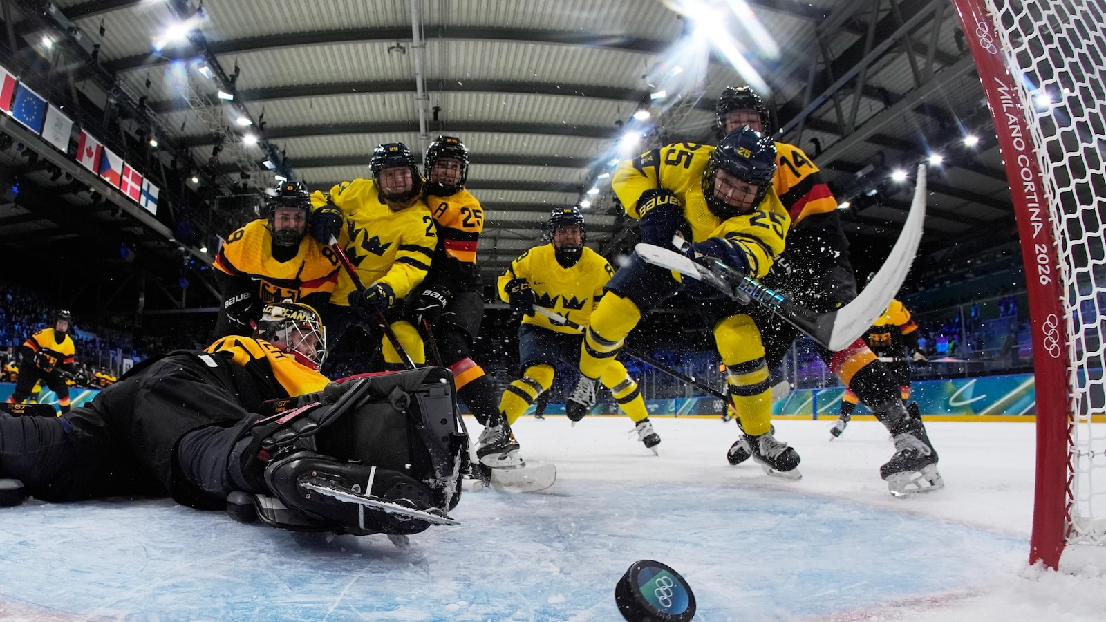 Sweden beats Germany 4-1 in opening game of Olympic women's hockey tournament
