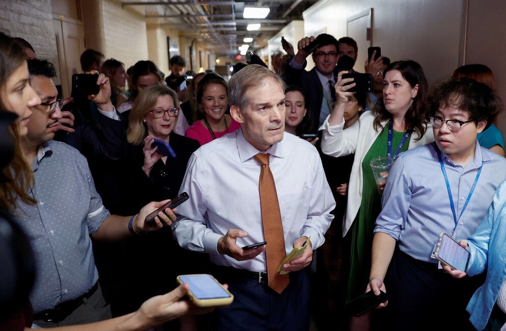 PHOTO: House Judiciary Committee Chairman Rep. Jim Jordan, a prime contender in the race to be the next Speaker of the U.S. House of Representatives, arrives for a meeting at the U.S. Capitol in Washington, D.C., Oct. 4, 2023.