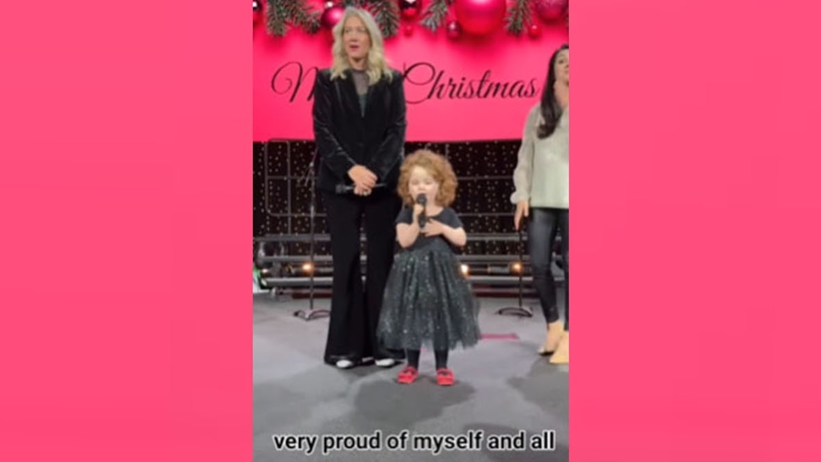 4-year-old steals the show as she tries to spill the tea during Christmas program