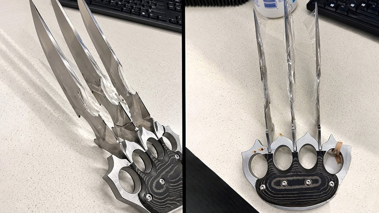 Krallen im Stil von Wolverine im Handgepäck bei Sicherheitskontrolle am ...